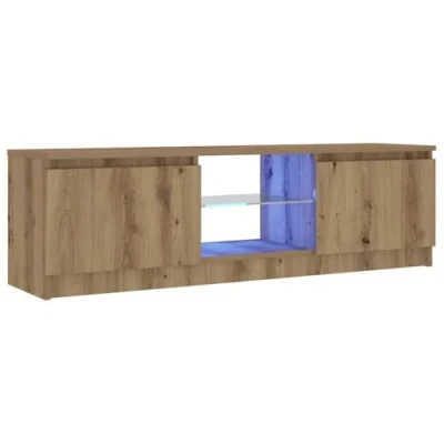 Afbeelding van vidaXL Tv meubel met LED 120x30x36 cm bewerkt hout artisanaal eiken