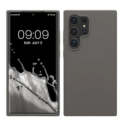 Afbeelding van kwmobile telefoonhoesje compatibel met Samsung Galaxy S24 Ultra hoesje Zachte case voor smartphone Back cover in steengrijs