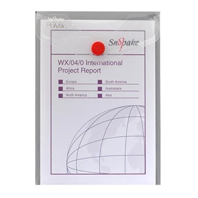 Afbeelding van Snopake A6 Polyfile P Portret Popper Portemonnee met Druk Stud Sluiting [Pack van 5] Clear [13293]