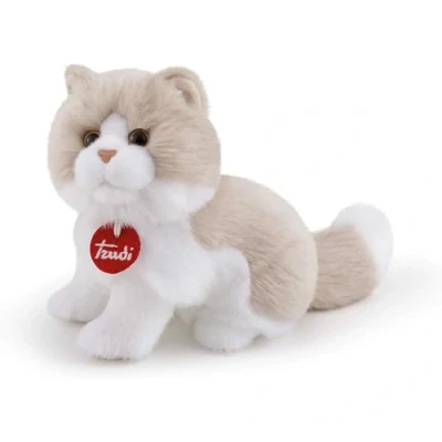 Afbeelding van Trudi Classic knuffel Poes Kat Giada 23 cm Hoge kwaliteit pluche Knuffeldier voor jongens en meisjes Beige Wit 11x18x23 maat S