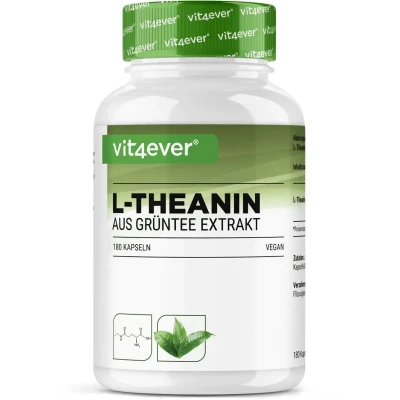 Afbeelding van Vit4ever L Theanine Aminozuursupplement 750 mg 180 Capsules Groene Thee Extract Vegan Hooggedoseerd