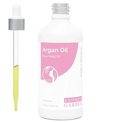 Afbeelding van Fatima&#039;s Garden Arganolie met Rozenblaadjes Biologische Anti Aging Vochtinbrenger, 100ml