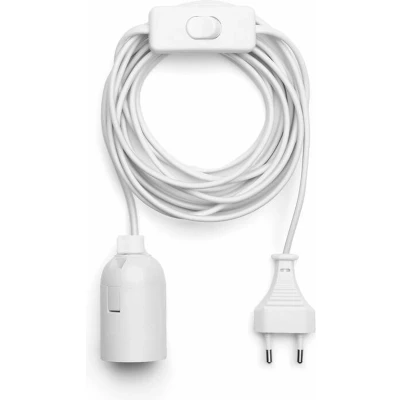 Afbeelding van Hanglamp wit E27 met 3,5 meter kabel, schakelaar en Stekker