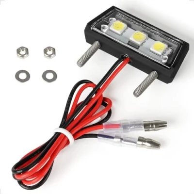 Afbeelding van evermotor Universele mini 12V 1W E4 LED kentekenplaatverlichting E getest motorfiets auto quad ATV zwart waterdicht IP67