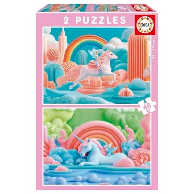 Afbeelding van Puzzel Educa Magic Unicorns (2 Stuks)