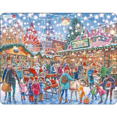 Afbeelding van Larsen EA3 Kerstmarkt, Frame puzzel met 140 stukjes
