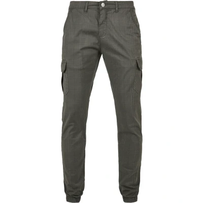 Afbeelding van Urban Classics AOP Glencheck Cargo JOG Pants Cargobroek, Heren, Maat: 4XL, Darkgrey