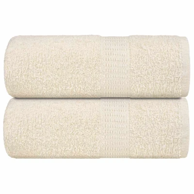 Afbeelding van vidaXL Gastendoekjes 2 st 30x50 cm 360 g/m² 100% katoen crèmekleurig