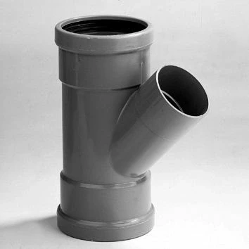 Afbeelding van Dyka T stuk 2x manchet 1x lijmmof 45 PVC grijs keurmerk BR52100 110 x 50mm