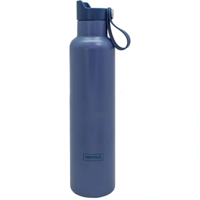 Afbeelding van NERTHUS FIH 1342 sportfles CLICK &amp; DRINK! Dubbelwandig, 750 ml met kliksluiting, hydratatie en stijl in een premium design blauw