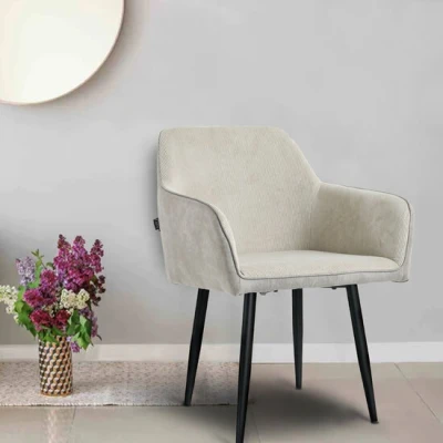 Afbeelding van Lina® Tony Eetkamerstoel Licht Grijs Ribstof