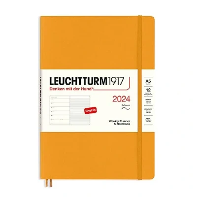 Afbeelding van LEUCHTTURM1917 367782 weekkalender &amp; notitieboek zachte kaft medium (A5) 2024, 12 maanden, Rising Sun, Engels
