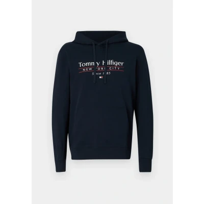 Afbeelding van Tommy Hilfiger Center Stack Hoody Sweater, Heren, Maat: XS, Desert sky