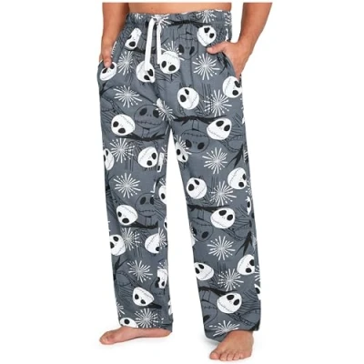 Afbeelding van Disney Pyjamabroek voor heren, comfortabele loungewear pyjama met zakken, gezellige cadeaus hem, M