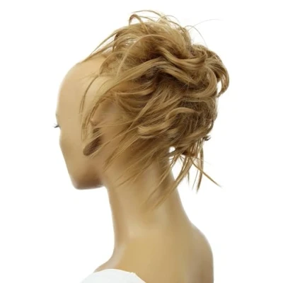 Afbeelding van CAISHA XXL Haarstukje Haarwokkel Bruids Kapsel Opgestoken Volumineus Golvend Knoet Middenblond G16F