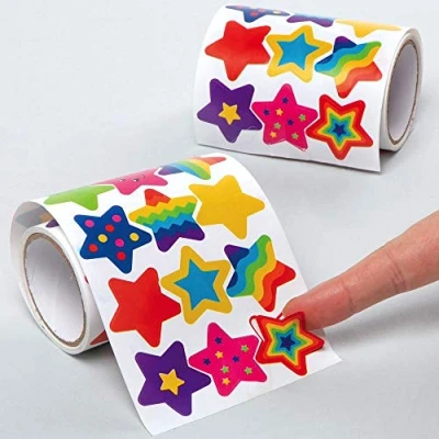 Afbeelding van Baker Ross AX419 Voordeel Ster Sticker Rol Pak Van 600, Ideaal Voor Knutselprojecten En Het Maken Kaarten