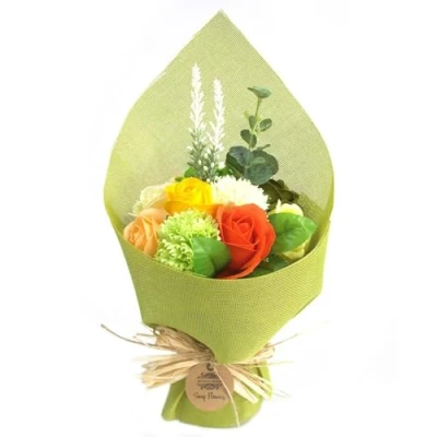 Afbeelding van Staand zeep boeket bloemen groen