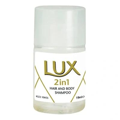 Afbeelding van Lux Professional, 2 in 1 douchegel en shampoo, lichaamsverzorging voor hotel pension, hotelverpakking 50 x 19 ml (mini)