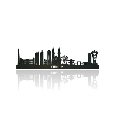 Afbeelding van Skyline van Tilburg Zwart mdf 60 cm