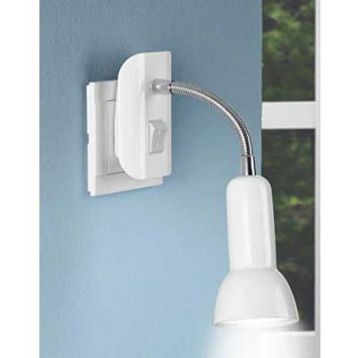 Afbeelding van Trango LED stekkerlamp 11 058 *ANNA* wandlamp, leeslamp, keukenlamp, nachtlampje in mat wit incl. 1x 5 Watt E14 lamp 3000K warm wit,