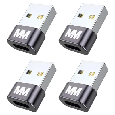 Afbeelding van MMOBIEL USB naar C Adapter A Mannelijk Vrouwelijk 4 Pack Type Converter Geschikt voor iPhone 15/14/13/12 Pro Max, iPad Air, AirPods, Samsung Galaxy S24/S23/S22