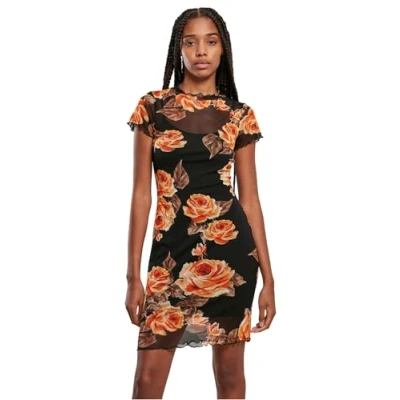 Afbeelding van Urban Classics Damen Etuijurk, Dames, Maat: Medium, Mangorose