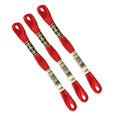 Afbeelding van DMC Amazon 3 Skein Pack borduurfloss, helder rood