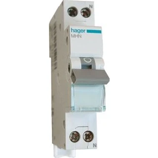 Afbeelding van Hager installatieautomaat 1 polig nul 20 A B karakteristiek 45 kA