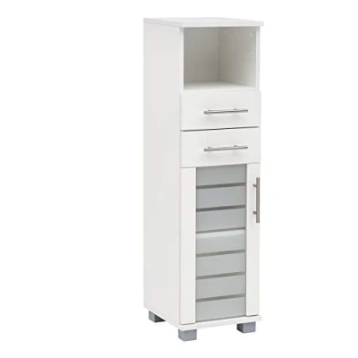 Afbeelding van Schildmeyer Halfhoge kast Nikosia Breedte 30 cm, met glasdeur, 2 laden, mdf fronten, metalen grepen