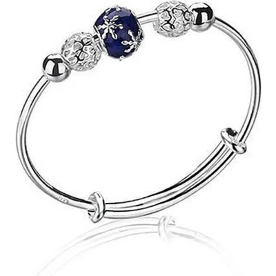 Afbeelding van N3 Collecties 925 Sterling Zilveren Vrouw Bloem Kralen Aanpasbare Manchet Armband