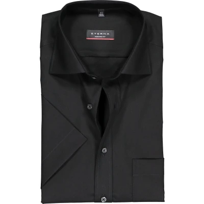 Afbeelding van Eterna Popeline Kurzarmhemd Modern FIT Zakelijk overhemd, Heren, Maat: 45, Schwarz