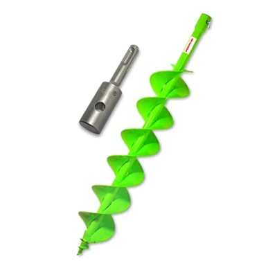 Afbeelding van WERHE Professionele boor voor grondboor, 120 mm, dubbele as, paalboor, bronboor, robuuste boorpunt met SDS Plus adapter