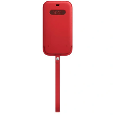 Afbeelding van Origineel Apple iPhone 12 Pro Max MagSafe Hoesje Echt leder Insteekhoesje/KoordMagSafe Rood Telefoonhoesje