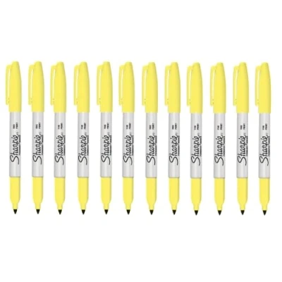 Afbeelding van Sharpie Fine Point Permanente Marker Pen Citrien Geel 12 Pack