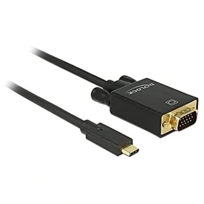 Afbeelding van Premium USB C naar VGA kabel met DP Alt Mode (1920 x 1200) / zwart 2 meter