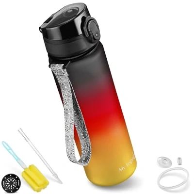 Afbeelding van My Vesperbox Minny Drinkfles voor kinderen, lekvrij, met rietje of zeef, 350 ml, 500 750 lichte Tritan waterfles, BPA vrij, kleuterschool, school (Duitsland, ml)