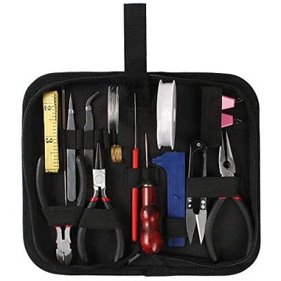 Afbeelding van Sieradengereedschapsset, 22 stuks, sieradenreparatieset met lagen, schaar en pennen voor houtbewerking, doe het zelf sieraden maken, halsketting, handgemaakt.