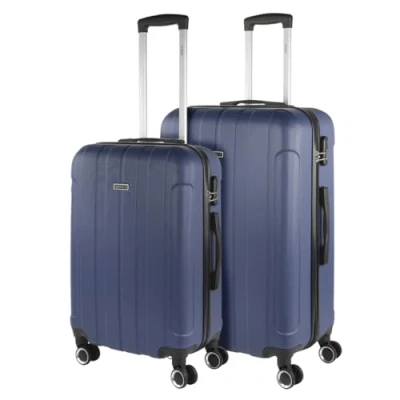 Afbeelding van ITACA Set van twee stijve reiskoffers, trolley met 4 wielen, 55/65 cm, ABS, resistent en licht. hangslotgrepen, kleine cabine, voordelige Ryanair medium. Student. 771115, Blauw Jeans, 63 cm + 73