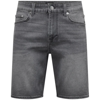 Afbeelding van ONLY &amp; SONS ONSWEFT BOX PIM DNM SHORTS WE Heren Broek Dark Grey Denim