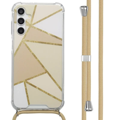 Afbeelding van imoshion Hoesje Geschikt voor Samsung Galaxy A15 (5G) Design met Koord Beige Graphic