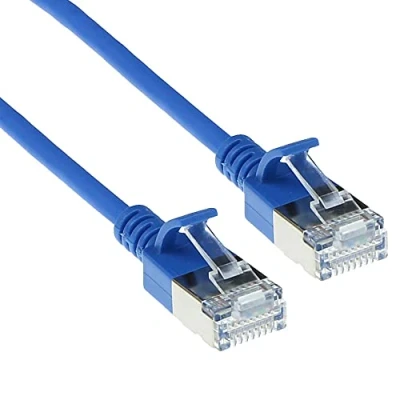 Afbeelding van ACT DC7652 LSZH U/FTP CAT6A Datacenter Slimline Patchkabel Snagless RJ45 Connectoren Blauw 25 cm