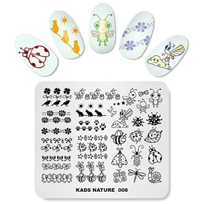 Afbeelding van KADS Nail Stempelen Plaat Bloem Natuur Art Stempel Sjabloon Diy Afbeelding Template Manicure Stencil Gereedschap (NA008)