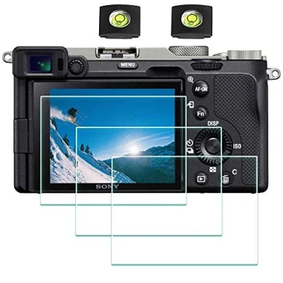 Afbeelding van ULBTER A7C schermbeschermer van toepassing voor Sony Alpha 7C 【Niet A7CII / A7CR】 Camera &amp; Hot Shoe cover [3+2 stuks] 0,3 mm 9H hardheid gehard glas anti schraap bel