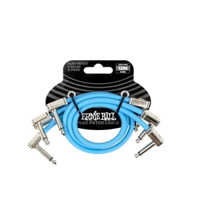 Afbeelding van Ernie Ball Flex Patchkabel 12&quot; Blauw 3 Pack