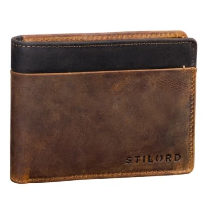 Afbeelding van STILORD &#039;Sterling&#039; RFID Portemonnee Heren Vintage met en NFC uitleesbescherming, Kleur:middel bruin