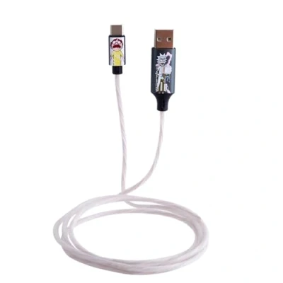 Afbeelding van Rick &amp; Morty Light Up oplaadkabel USBC verschillende kleureffecten 120cm lang