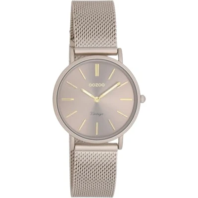 Afbeelding van OOZOO Vintage series taupe horloge met metalen mesh armband C20338