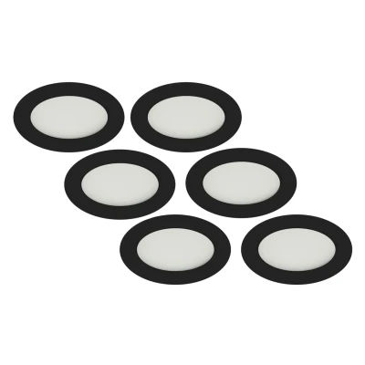 Afbeelding van LED Inbouwspot 5W, Zwart, Rond, Warm Wit, Waterdicht IP65, 6 Pack