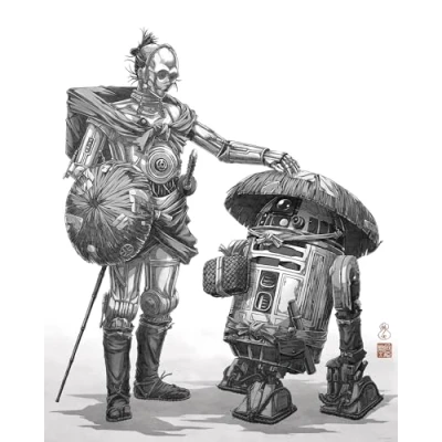Afbeelding van Komar Artprint Star Wars Vision Samurai Droids 40 x 60 cm (breedte hoogte) kinderkamer, decoratie (set)