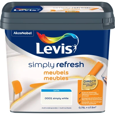 Afbeelding van Levis Simply Refresh Meubels Satin White 0.75L